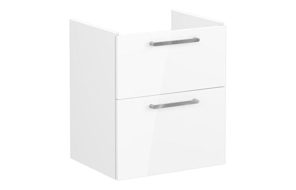 VitrA Root Flat 60cm 2 Drawer Washbasin Unit - High Gloss White